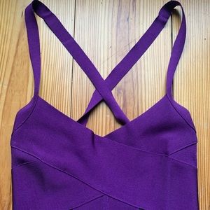 Form fitting purple Bebe dress